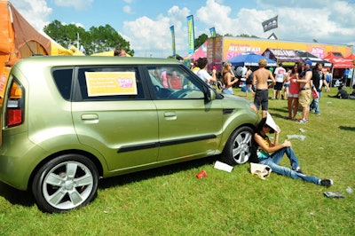 Three of Kia's newest car models were on display outside the promotion.