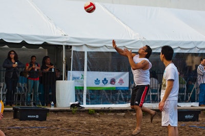 More than 20 teams took part in an employee volleyball tournament on the beach in front of Sunnyside Pavilion.