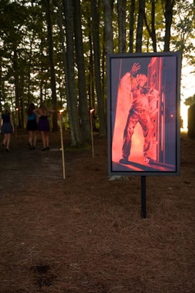 Greeting ghoul: With a sexy hip swivel, this zombie welcomed guests who left the main grounds and entered the forest art path. Woof!