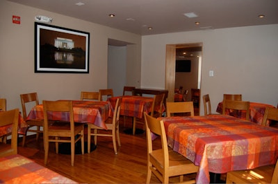 The larger of the two private dining rooms seats 25 guests.