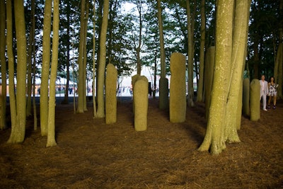 The stony front of the Watermill Center leads to a wooded back campus, where other installations awaited guests.