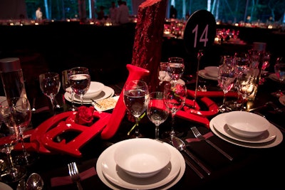 The table centerpieces, which included various letters, were designed by Watermill participants.