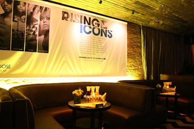 Additional reserved seating for Grey Goose and BET staffers lined the walls of 1OAK, under a banner designed for the party.