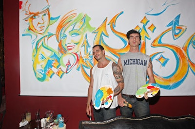 Brothers Adam and Jarrod Razak were hired to create a mural for the night, incorporating images of each of the Rising Icons artists.