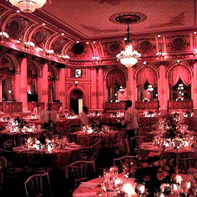 Dinner took place in the hotel's grand ballroom.