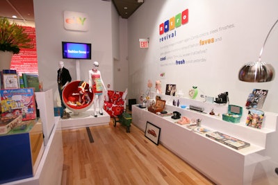 Producers divided the products into different categories, with vintage memorabilia grouped beside new fashions.