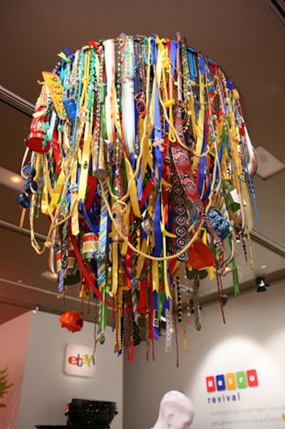 The centerpiece of the room was a giant chandelier made of more than 1,200 items found on the site.