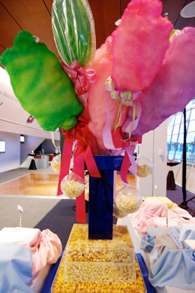 Kehoe Designs accented the dessert station with cotton candy and lollipop props.