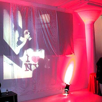Ultravision projected random photographic images on the white studio walls.