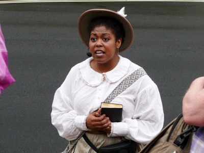Danielle A. Drakes as Elizabeh Keckly in the Ford's Theatre Society walking tour 'A Free Black Woman: Elizabeth Keckly,' written by Jennifer L. Nelson
