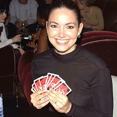 Miss Universe Denise Quinones played Uno with guests. (Photo by Dave Allocca/DMI)