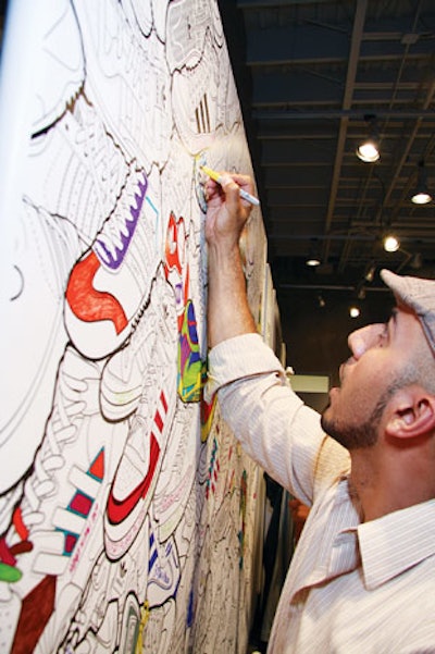 At an Adidas promotional event in Miami in May, guests used markers to color wall illustrations of the brand's shoe designs.