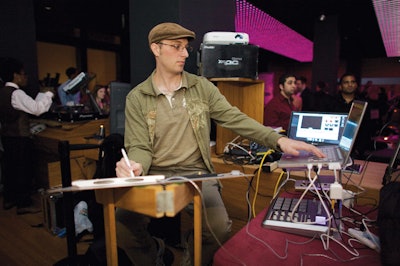 Partygoers could create their own artwork at a digital painting station at Art Rocks, Art Chicago's official opening-night after-party, hosted by Factio magazine in May.
