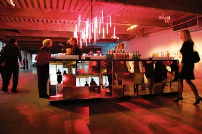 In April, the Lower Manhattan Cultural Council's Downtown Dinner had an installation of neon lights that looked predominantly pink or blue, depending on guests' line of sight.