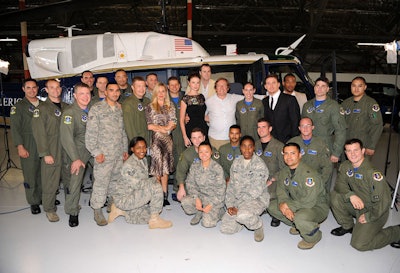 The cast of G.I. Joe got a tour of Andrews Air Force Base before the screening and posed for photos with the service men and women.