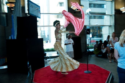 In the lobby, performers demonstrated traditional Thai dance.