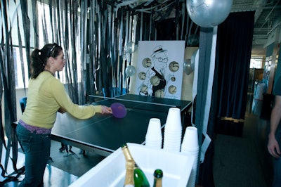Employees also drank champagne and played ping-pong.