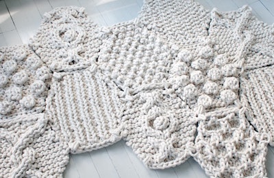 Christien Meindertsma's rug is comprised of 11 wool tiles.
