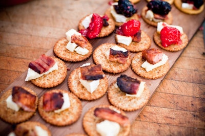 Ted's World Famous BBQ—which sells its sauces at Canadian Tire—handed out brie and bacon bites to guests.