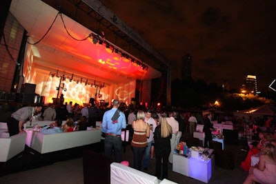 Designer8 Event Furniture Rental provided white leather couches.