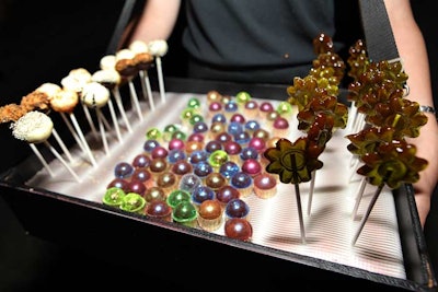 Limelight's passed desserts included mojito-flavored and cheesecake lollipops and an array of glittery confections dubbed 'Bedazzled Bonbons.'
