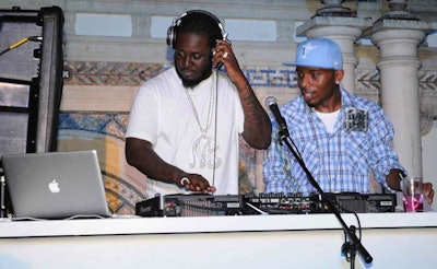 Rapper T-Pain (left) served as DJ for the night.