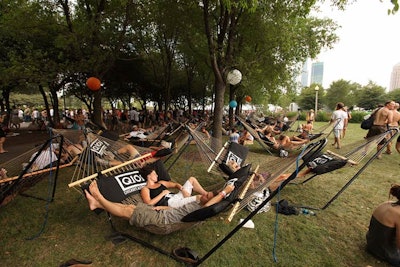 Hammock Haven served as a relaxation area for worn-out music fans.