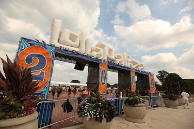 Giant white letters spelled out the festival's name over the main entrance on Columbus Drive.