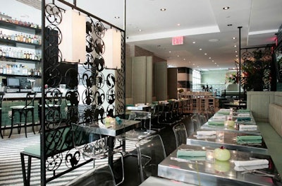 Divided into a number of different areas, the Ninth Avenue restaurant offers a bar and banquette seating in the front.