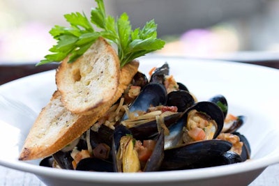 Other options include steamed P.E.I. mussels with pancetta, herbs, white wine, and crusty bread.