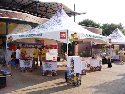 Activities include a family building challenge, which lets groups compete in timed Lego construction.