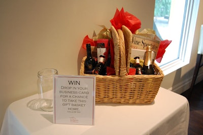 Attendees had the opportunity to enter a drawing for a gift basket filled with Australian wines.