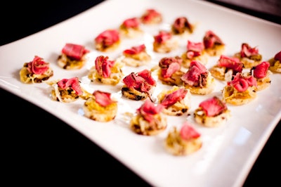 Marben catered the event and supplied a selection of hors d'oeuvres, including mini beef Wellingtons.