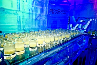 The eVenue's signature ice lounge served shots in ice glasses for those brave enough to venture inside the 17.6-degree ice room.