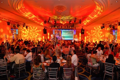 Strong Communications changed the lighting scheme throughout the luncheon.