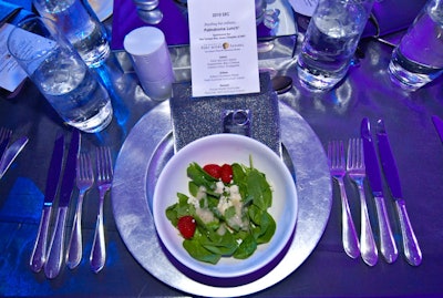 The reflective aspects of the event extended to the layout of the silverware at each place setting, which looked like mirror images of the opposite side.