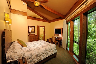 Each Treehouse Villa contains a master bedroom and two smaller guest rooms,