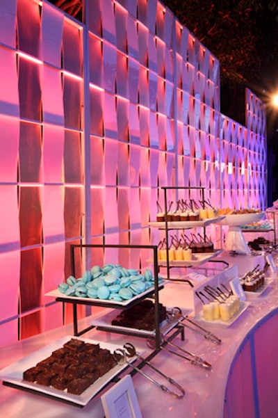 Poko catered a dessert bar that included colorful macaroons and brownies.