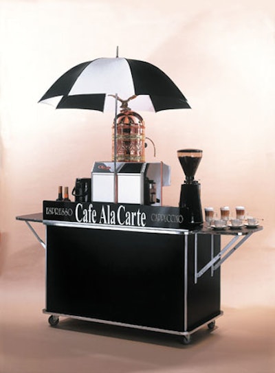 Café Ala Carte's coffee stand can be branded with your company or event logo.