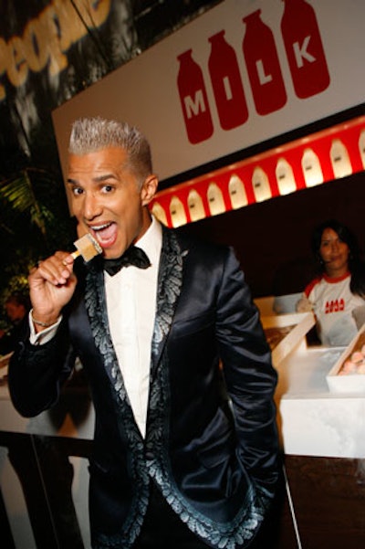 Milk set up a frozen dessert bar, and Jay Manuel stopped by for a bite.