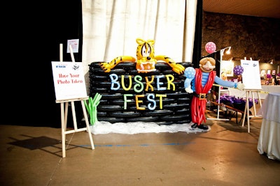 Guests could have their photo taken in front of a display created by balloon artists the Twisted Ones.
