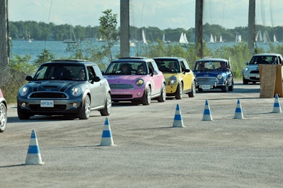A parade of Minis arrived at Polson Pier at 6 p.m. for the 50th birthday party.