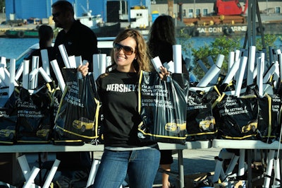 Mini drivers received a gift bag filled with chocolate and sweets from Hershey's.