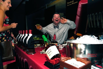 Alcohol sponsor Maker's Mark served mint juleps.