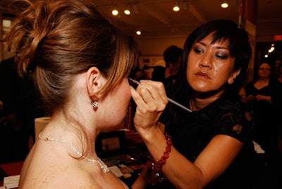 Makeup applications were another of the night's activities.