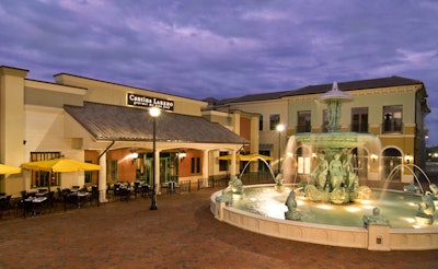 Cantina Laredo's courtyard area seats 80 adjacent to a running fountain.