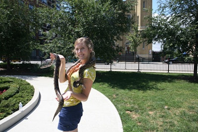 A challenge dubbed 'Slither' took place in Heritage Green park, and asked participants to interact with snakes.
