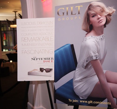 The September Issue and Gilt Groupe signage marked the party's entrance.