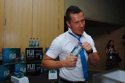 Sponsor Fiji sent bottle-toting brand ambassadors to help guests cleanse their palates.