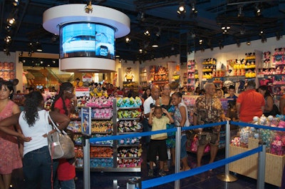 Store employees had guests line up in the mall hallway and gradually let in small groups of people to prevent overcrowding.